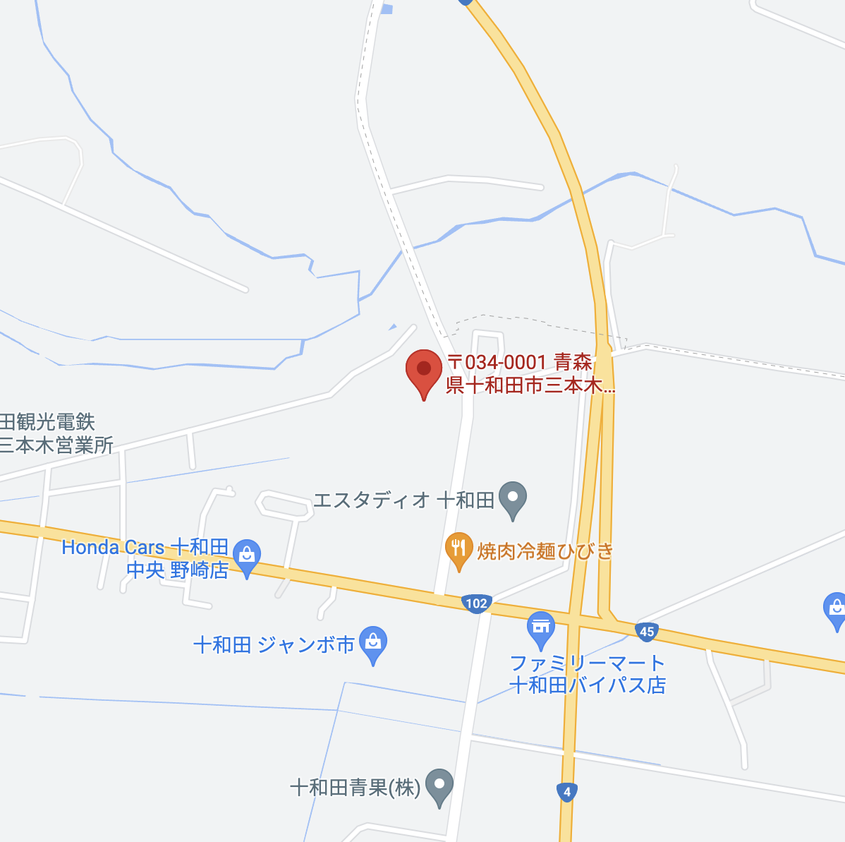 丸運十和田運送株式会社　Googleマップ